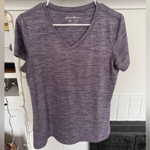 Eddie Bauer Women's Heathered Purple Short Sleeve Tee